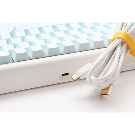 Ducky Projectd Tinker 65 - edycja pom z qmk przez mechaniczną klawiaturę rgb (jasnoniebieski, układ us (qwerty), kailh box cream pro, 65%, diody rgb, double-shot pbt, pom z możliwością wymiany podczas pracy, mocowanie uszczelki)
