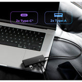 Icy box ib-hub1436-cpd koncentrator USB (czarny, 2x USB-A, 2x USB-C)