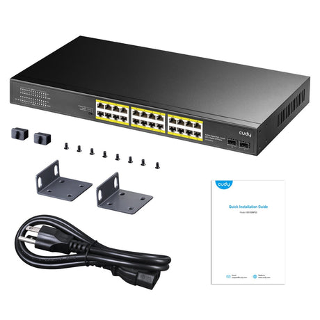 Przełącznik Cudy 24-Gbe poe+ z 2 portami uplink sfp (czarny)