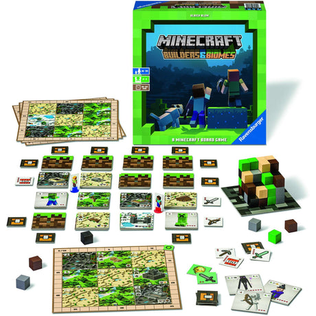 Gra planszowa Ravensburger Minecraft Builders Biomes (wielojęzyczna, 2–4 graczy, 30–60 minut, od 10 lat)
