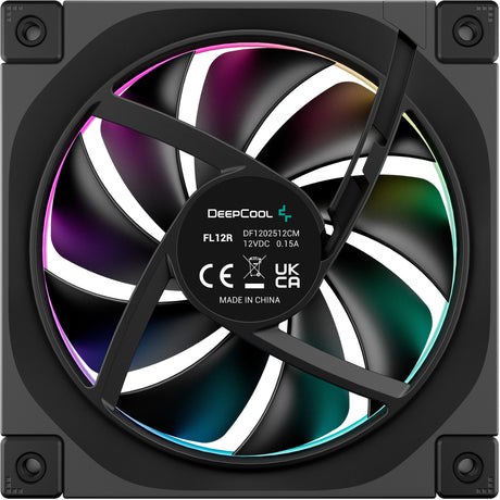 Wentylatory Deepcool FL12R RGB (czarne, 3 sztuki, 120 x 120 x 25 mm, PWM)