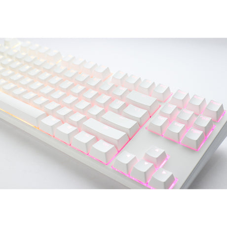 Klawiatura mechaniczna Ducky one 3, klasyczna, czysta biała tkl rgb (biała, układ amerykański (qwerty), wiśnia mx speed srebrna, 80% (tkl), diody rgb, double-shot pbt, hot-swap, mechanika szarlatanu)