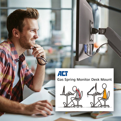 Ramię do monitora akt czarne ac8311