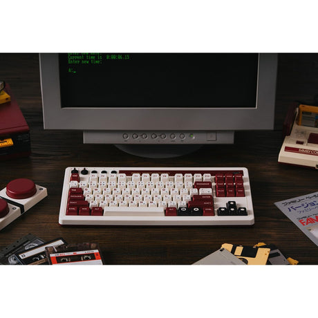 Klawiatura mechaniczna 8bitdo retro edycja rodzinna (beżowy, układ us (qwerty), kailh box biały, 80% (tkl), bluetooth low Energy, bezprzewodowa 2.4g, USB)