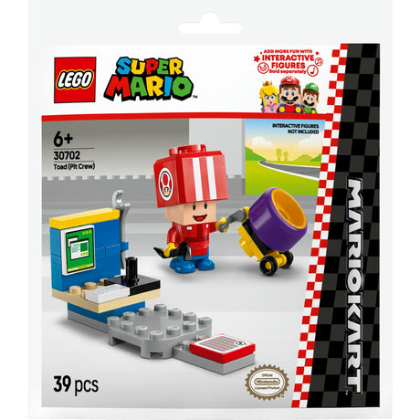 Lego super mario - mario kart - zabawka konstrukcyjna ropucha (pit stop) (30702)