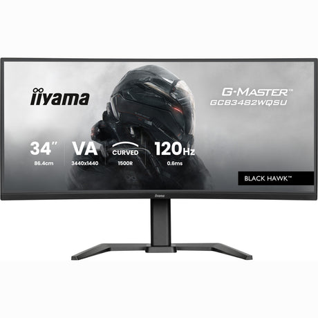 Iiyama G-Master Black Hawk GCB3482WQSU-B1 34 zakrzywiony monitor do gier Ultrawide (czarny, 2x HDMI, Display Port, 2x USB-A, USB-B, 2x USB-C, 120 Hz)