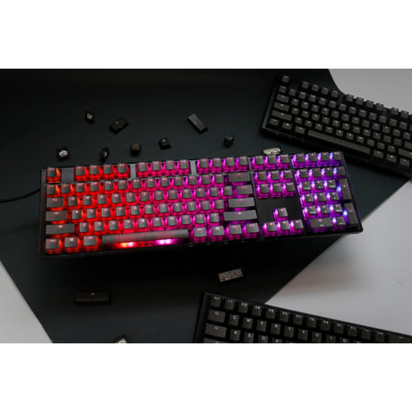 Klawiatura mechaniczna Ducky one 3 aura rgb (czarna, układ us (qwerty), wiśniowy mx brązowy, 100%, abs double shot, hot swap)