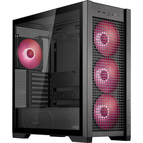 Obudowa midi tower Asus tuf gaming gt302 argb (czarna | 2x usb-a | 1x usb-c | rgb | szkło hartowane)