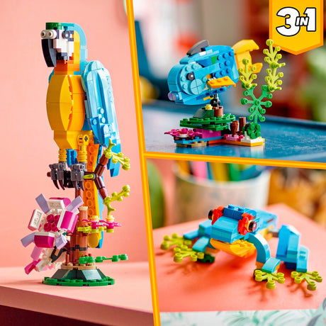 Lego Creator 3w1 egzotyczna papuga - żaba - ryba - zestaw zabawek dla dzieci - 31136