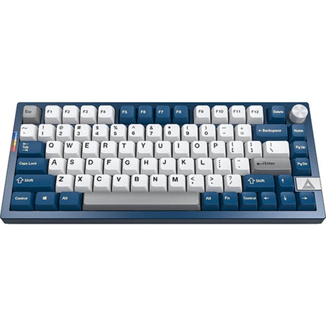 Klawiatura mechaniczna Montech mkey pro Freedom rgb (ciemnoniebieski, układ amerykański (qwerty), gateron g pro żółty, 75%, hot-swap, rgb, double-shot pbt, usb-c | 2,4 ghz | bluetooth 5.2)