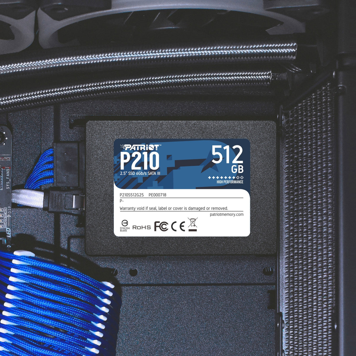 Patriot p210, 512 GB SSD (czarny, p210s512g25, sata iii)
