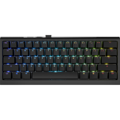 Klawiatura mechaniczna Ducky one x mini bezprzewodowa rgb (czarna, układ amerykański (qwerty), indukcyjna, 60%, z możliwością wymiany podczas pracy, pbt, 2,4 ghz | bluetooth | usb-c)
