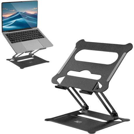 Podstawka pod laptopa Act Connect, aluminiowa, składana, z płynną regulacją wysokości (czarna)