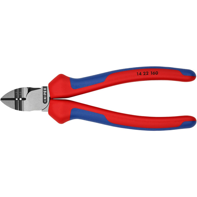 Szczypce do cięcia bocznego Knipex 14 22 160 szczypce do cięcia (czerwono-niebieskie, długość 160 mm, testowane VDE)