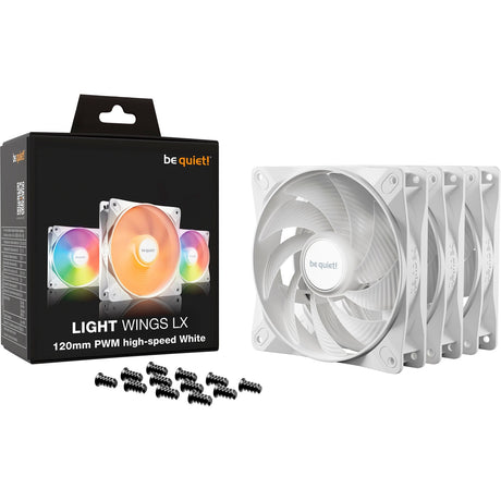 Bądź cicho! szybkie wentylatory RGB Light Wings lx pwm (białe, 3 sztuki, 120 x 120 x 25 mm)