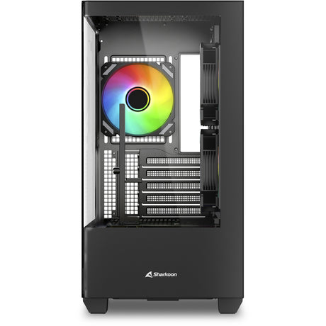 Obudowa midi tower Sharkoon Elite Shark cm100 (czarna | 2x USB-A | 1x USB-C | RGB | szkło hartowane)
