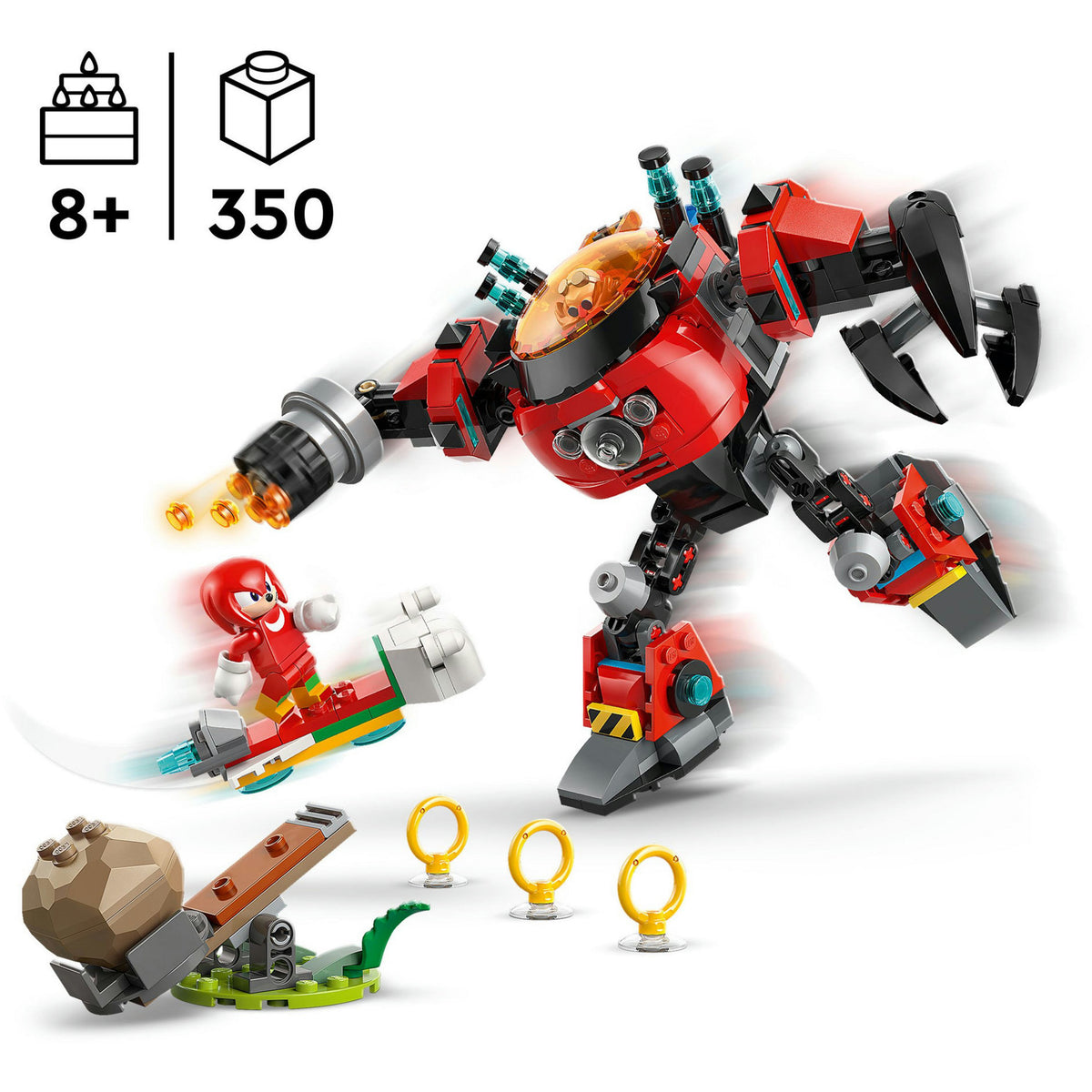 Lego® Sonic the Hedgehog™ Knuckles kontra Doktor Eggman Mech kruszący jajka — 77005