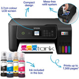 Wielofunkcyjna drukarka Wi-Fi Epson Ecotank ET-2870 A4 ze zbiornikiem atramentu Uniwersalna drukarka atramentowa (czarna, skanowanie, kopiowanie, zapas atramentu na okres do 3 lat)
