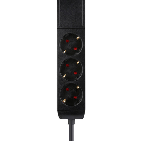 Gniazdo biurkowe Neomounts DS22-840BL6 z zaciskiem i portami USB-C i USB-A - listwa zasilająca z szybkim ładowaniem (czarna)