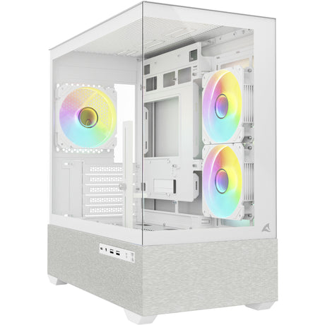 Obudowa mini tower Sharkoon mk7 argb (biała | 2x USB-A | 1x USB-C | RGB | szkło hartowane)