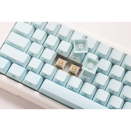 Ducky Projectd Tinker 65 - edycja pom z qmk przez mechaniczną klawiaturę rgb (jasnoniebieski, układ us (qwerty), kailh box cream pro, 65%, diody rgb, double-shot pbt, pom z możliwością wymiany podczas pracy, mocowanie uszczelki)