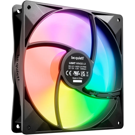 Bądź cicho! Wentylatory Light Wings lx pwm rgb (czarne, 3 sztuki, 140 x 140 x 25 mm)
