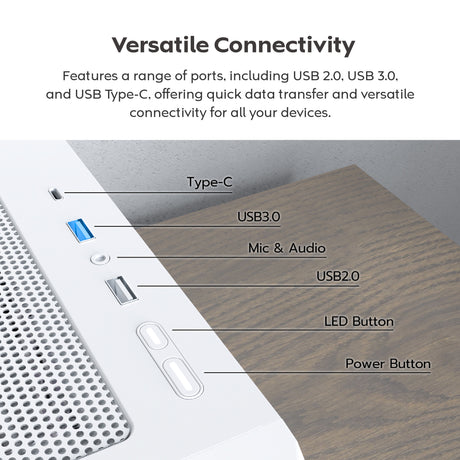 Obudowa midi tower Montech x5 (biała | 2x USB-A | 1x USB-C | szkło hartowane)