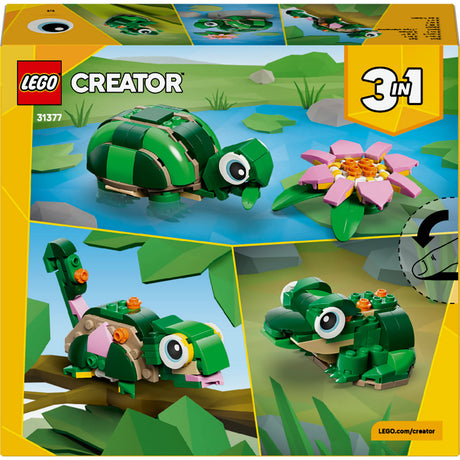 Lego® Creator Żółw 3 w 1 z lilią wodną - model zabawkowy - przekształcony w kameleona lub żabę - 31377
