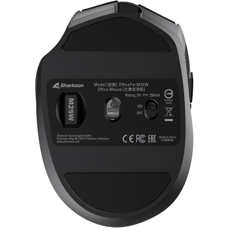 Mysz Sharkoon officepal m25w (czarna, 400 - 4000 dpi, rgb, 2,4 ghz usb)