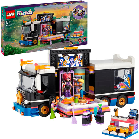 Lego friends — zabawka konstrukcyjna autobusu wycieczkowego z gwiazdami popu (42619)