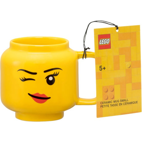 Kubek ceramiczny Lego Room Copenhagen - mrugająca główka dziewczynki, mały (żółty)