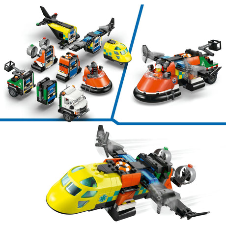 Lego City Great Vehicles 60505 remiks samolotu, pojazdu serwisowego i poduszkowca