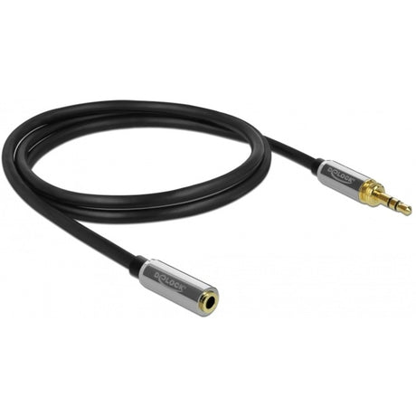 Delock kabel przedłużający z wtykiem stereo jack 3,5 mm 3-pin, męski > żeński (czarny, 1 metr)