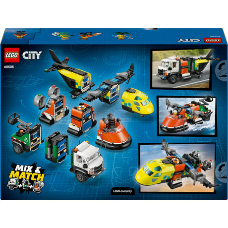 Lego City Great Vehicles 60505 remiks samolotu, pojazdu serwisowego i poduszkowca