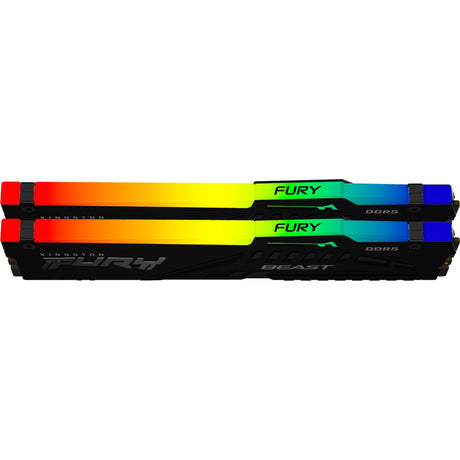 Kingston Fury Beast RGB 32 GB DDR5-5200 (2x 16 GB) RAM (czarny, KF552C40Bbak2-32, XMP 3.0)