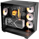 Bądź cicho! podstawa świetlna 600 dx obudowa midi tower (czarna | 2x USB-A | 1x USB-C | RGB | okienko)