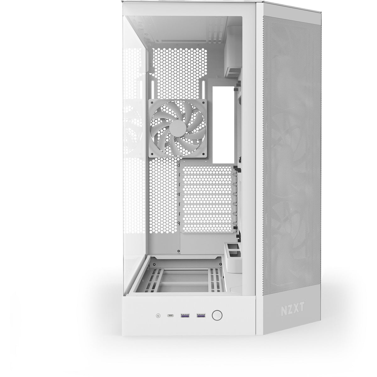 Obudowa midi tower Nzxt h9 flow (biała (matowa) | 2x USB-A | 1x USB-C | szkło hartowane)