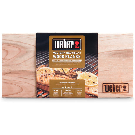 Deski drewniane Weber z czerwonego cedru - małe drewno aromatyczne (2 sztuki, 15 x 30 cm)