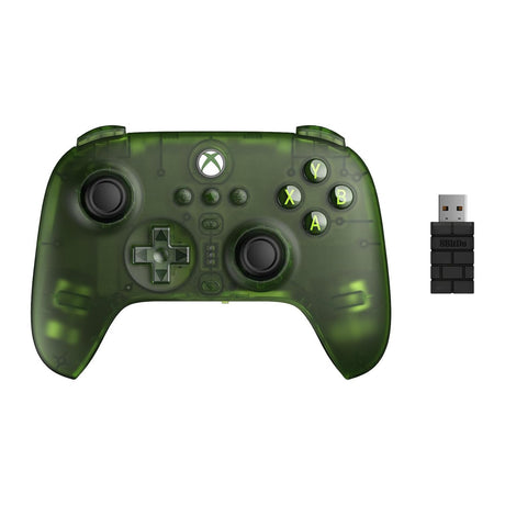 Kontroler 8bitdo Ultimate z 3 trybami dla konsoli Xbox (zielony przezroczysty, Xbox Series x|s, Xbox One, PC, Bluetooth USB-C 2,4 GHz)