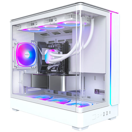 Obudowa midi tower Montech king 15 pro (biała | 2x USB-A | 1x USB-C | RGB | okienko)