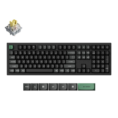 Keychron k10 ultra 8k wireless custom mechanical keyboard (zwart, us lay-out (qwerty), apex banana, 100%, rgb leds, osa double-shot pbt, usb-c | 2.4 ghz | bluetooth 5.2)