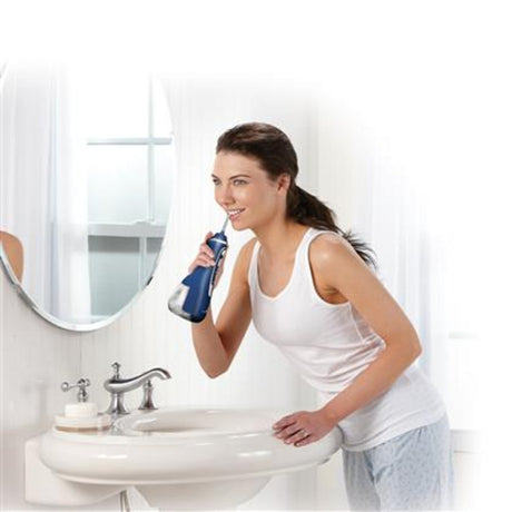 Waterpik WP-583 bezprzewodowy zaawansowany niebieski do pielęgnacji jamy ustnej (niebieski)