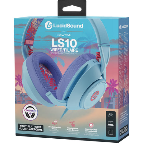 Przewodowy zestaw słuchawkowy do gier Powera Lucidsound LS10 — nauszny zestaw słuchawkowy do gier Ocean Waves (jasnoniebieski fioletowy, Playstation 5, Playstation 4, Xbox Series