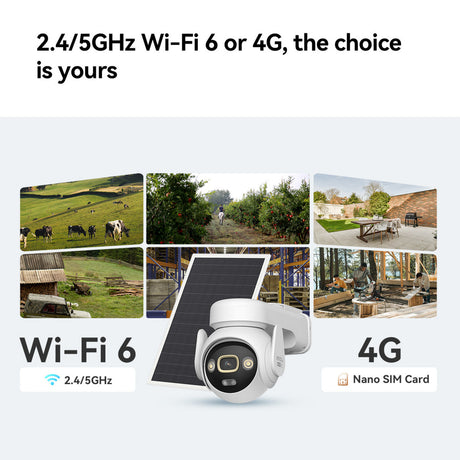 Zestaw Imou Aov PT 4K (WiFi + 4G) Karta SIM SD Kamera bezpieczeństwa (biała, 8 MP, WiFi 6, 4G LTE, panel słoneczny, wykrywanie AI)