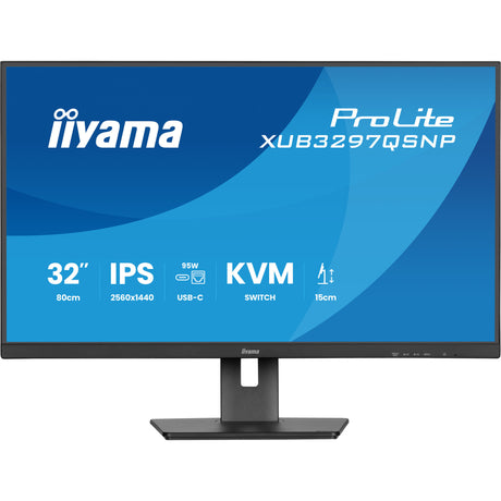Monitor Iiyama prolite xub3297qsnp-b1 32 (czarny, HDMI, 2x Display Port, 2x USB-A, 2x USB-C, RJ-45)