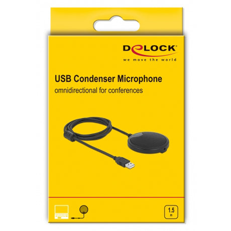 Delock Mikrofon pojemnościowy USB dookólny do mikrofonu konferencyjnego (czarny)