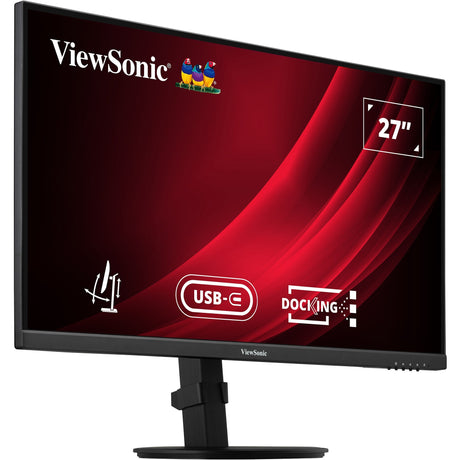 Monitor dokujący Viewsonic VG2709u-2k z dwoma głośnikami i połączeniem szeregowym 27 (czarny (matowy), 1x HDMI, 1x port wyświetlacza, 1x wyjście wyświetlacza, USB-C, USB-A, 100 Hz)