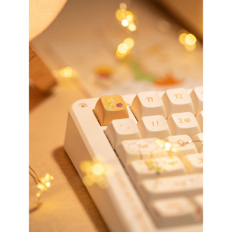 Bezprzewodowa klawiatura mechaniczna Iqunix ZX75 Sunset Ponder (jasnożółta, układ US (Qwerty), gateron czerwona, 75%, diody RGB, możliwość wymiany podczas pracy, podwójne pbt, 2,4 GHz | bluetooth 5.1 | USB-C)