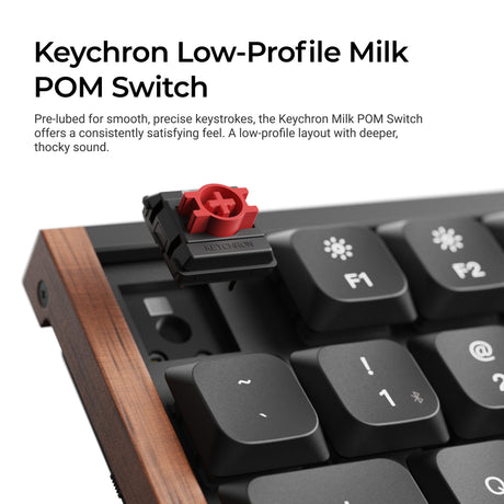 Keychron k5 ultra 8k wireless custom mechanical keyboard (zwart, us lay-out (qwerty), milk pom brown, 100%, rgb leds, lsa double-shot pbt, usb-c | 2.4 ghz | bluetooth 5.2)