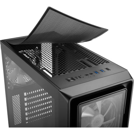 Obudowa midi tower Sharkoon tk4 rgb (czarna | 4x usb-a | rgb | szkło hartowane)